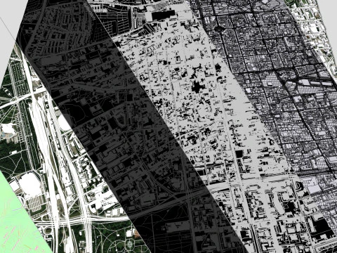 Paisagem urbana de Lodz, Pol&ocirc;nia Modelo 3D