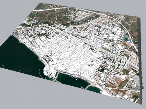 Paisagem urbana de Molfetta Puglia Modelo 3D