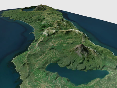 Onekotan island Great Kuril Islands 3D Model