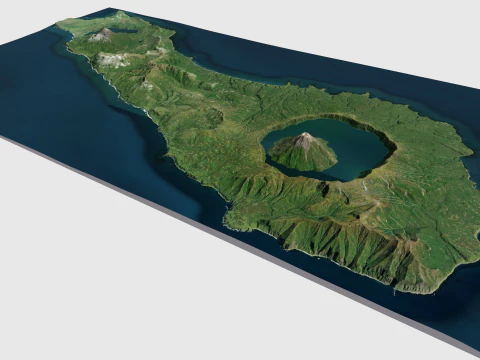 Onekotan island Great Kuril Islands 3D Model