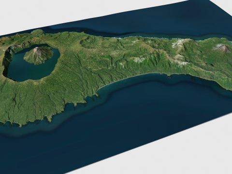 Onekotan island Great Kuril Islands 3D मॉडल