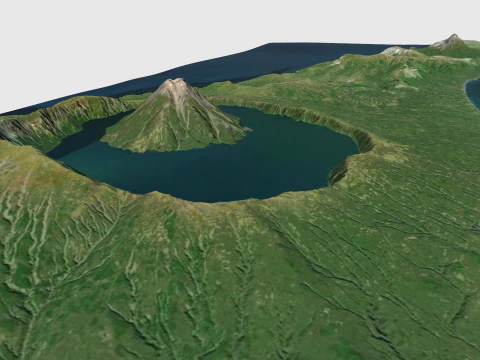Onekotan island Great Kuril Islands 3D Model