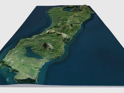 Onekotan island Great Kuril Islands 3D मॉडल