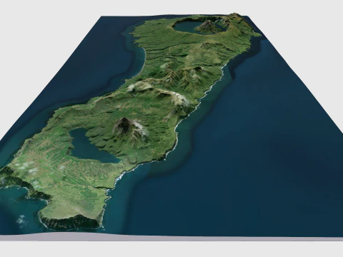 Onekotan island Great Kuril Islands 3D Model