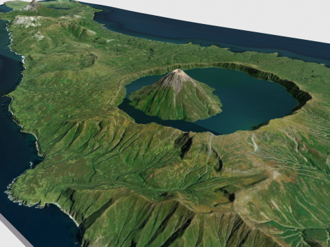 Onekotan island Great Kuril Islands 3D मॉडल