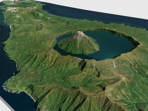 Onekotan island Great Kuril Islands 3D Model