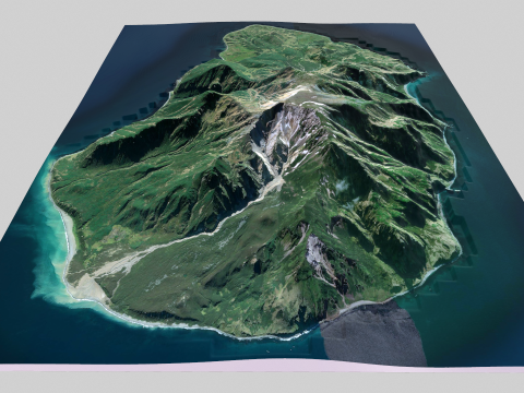 Makanrushi island Great Kuril Islands Modelo 3D