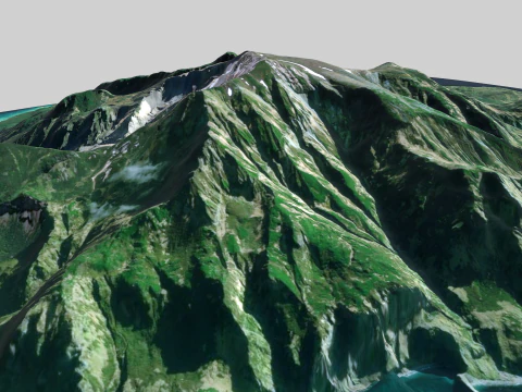 Makanrushi island Great Kuril Islands 3D Model