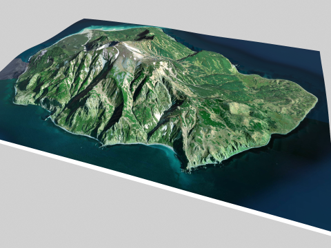 Makanrushi island Great Kuril Islands Modelo 3D