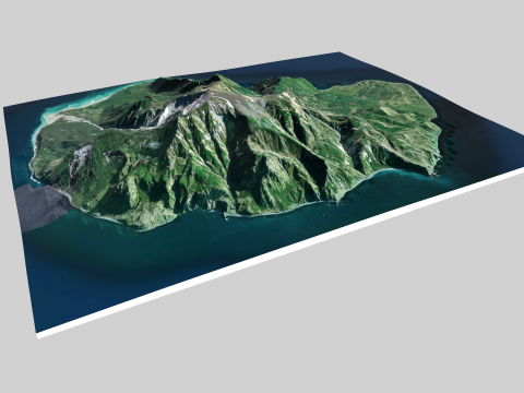 Makanrushi island Great Kuril Islands Modelo 3D