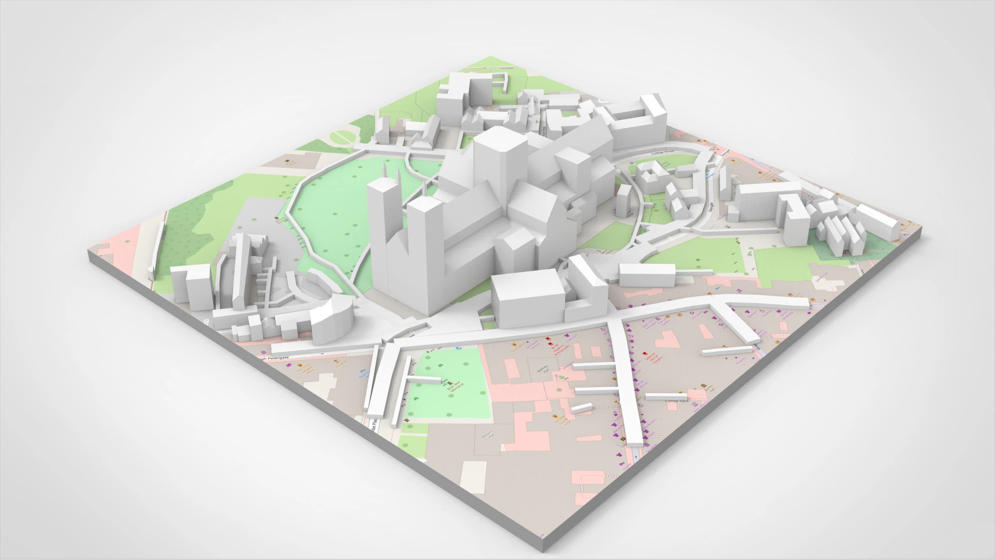 The Cathedral City of St Peter York England 3D Model .c4d .max .obj .3ds .fbx .stl .blend 