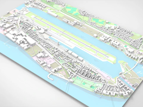 ロンドン シティ空港イングランド 3Dモデル