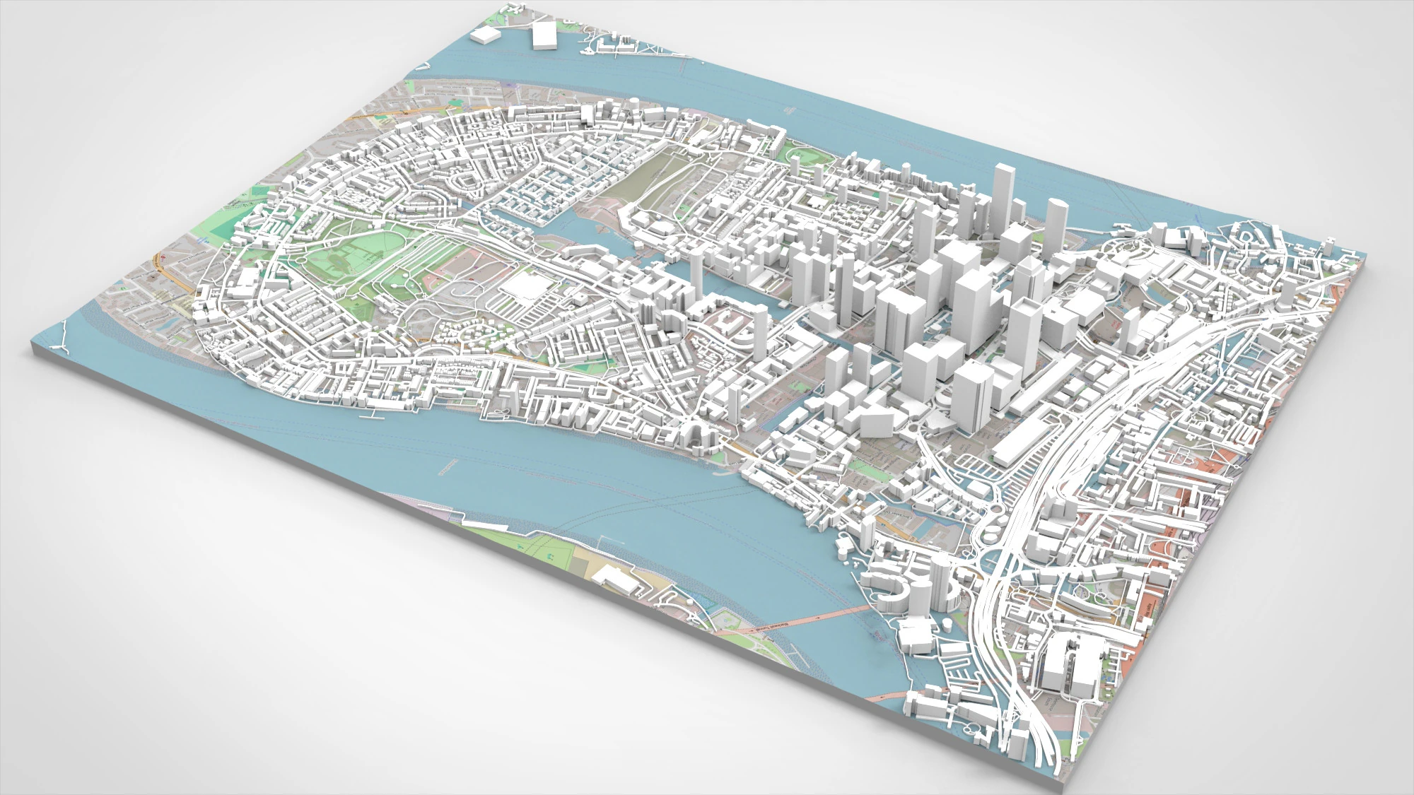 The Isle of Dogs London England 3D Model .c4d .max .obj .3ds .fbx .stl .blend 