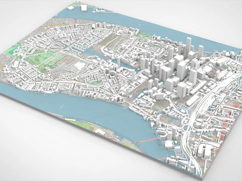 The Isle of Dogs London England 3D Model