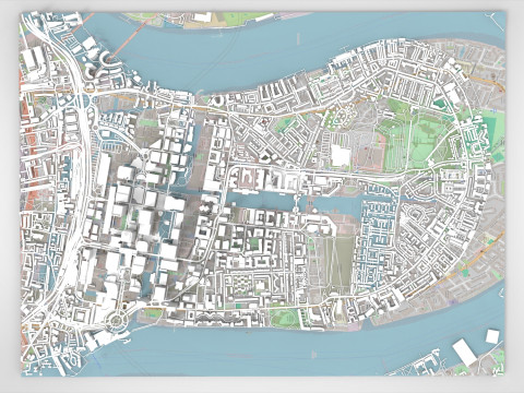 The Isle of Dogs London England 3D मॉडल