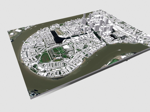 The Isle of Dogs London England 3D मॉडल