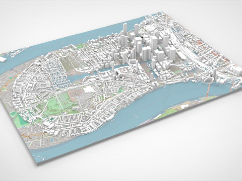 The Isle of Dogs London England 3D मॉडल