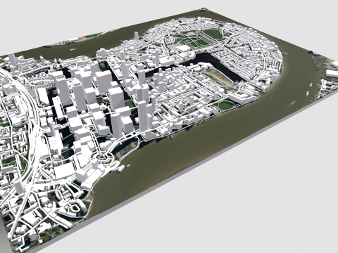 The Isle of Dogs London England 3D मॉडल
