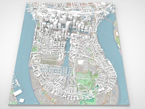 The Isle of Dogs London England 3D मॉडल