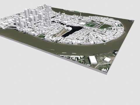 The Isle of Dogs London England 3D मॉडल