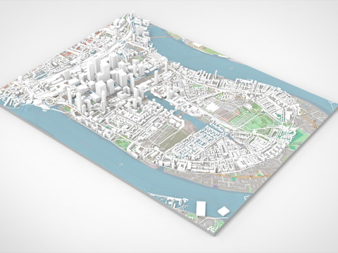 The Isle of Dogs London England 3D मॉडल