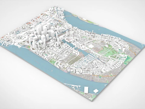 The Isle of Dogs London England 3D Model