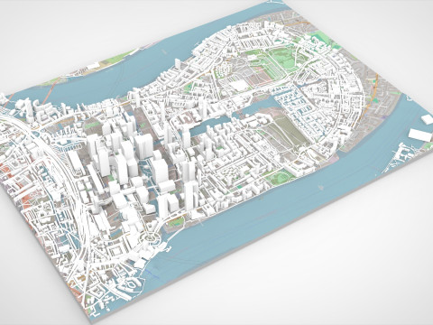 The Isle of Dogs London England 3D मॉडल