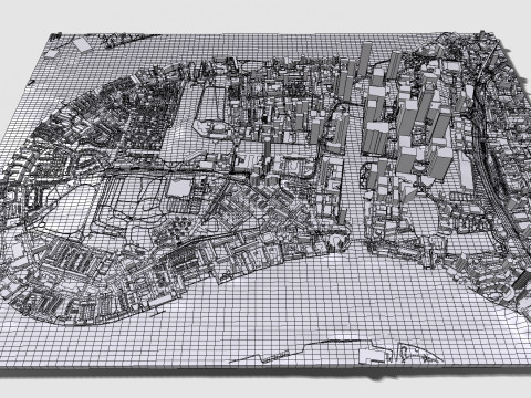 The Isle of Dogs London England 3D मॉडल