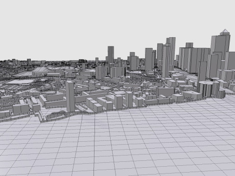 The Isle of Dogs London England 3D मॉडल