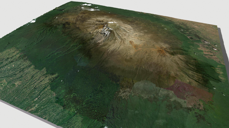 Volcano Kilimanjaro Tanzania Africa Model 3D .c4d .max .obj .3ds .fbx .stl .blend