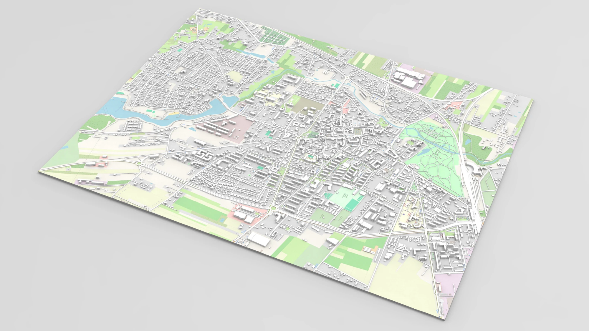 Cityscape Skierniewice Poland 3D Model .c4d .max .obj .3ds .fbx .stl .blend 