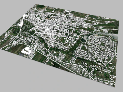 Cityscape Skierniewice Poland 3D Model
