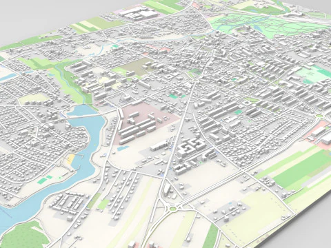 Cityscape Skierniewice Poland 3D Model