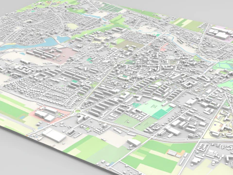 Cityscape Skierniewice Poland 3D Model