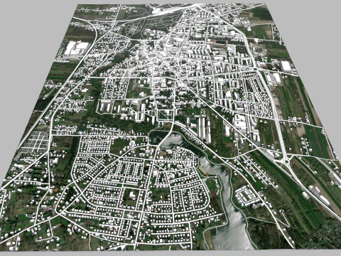 Cityscape Skierniewice Poland 3D Model