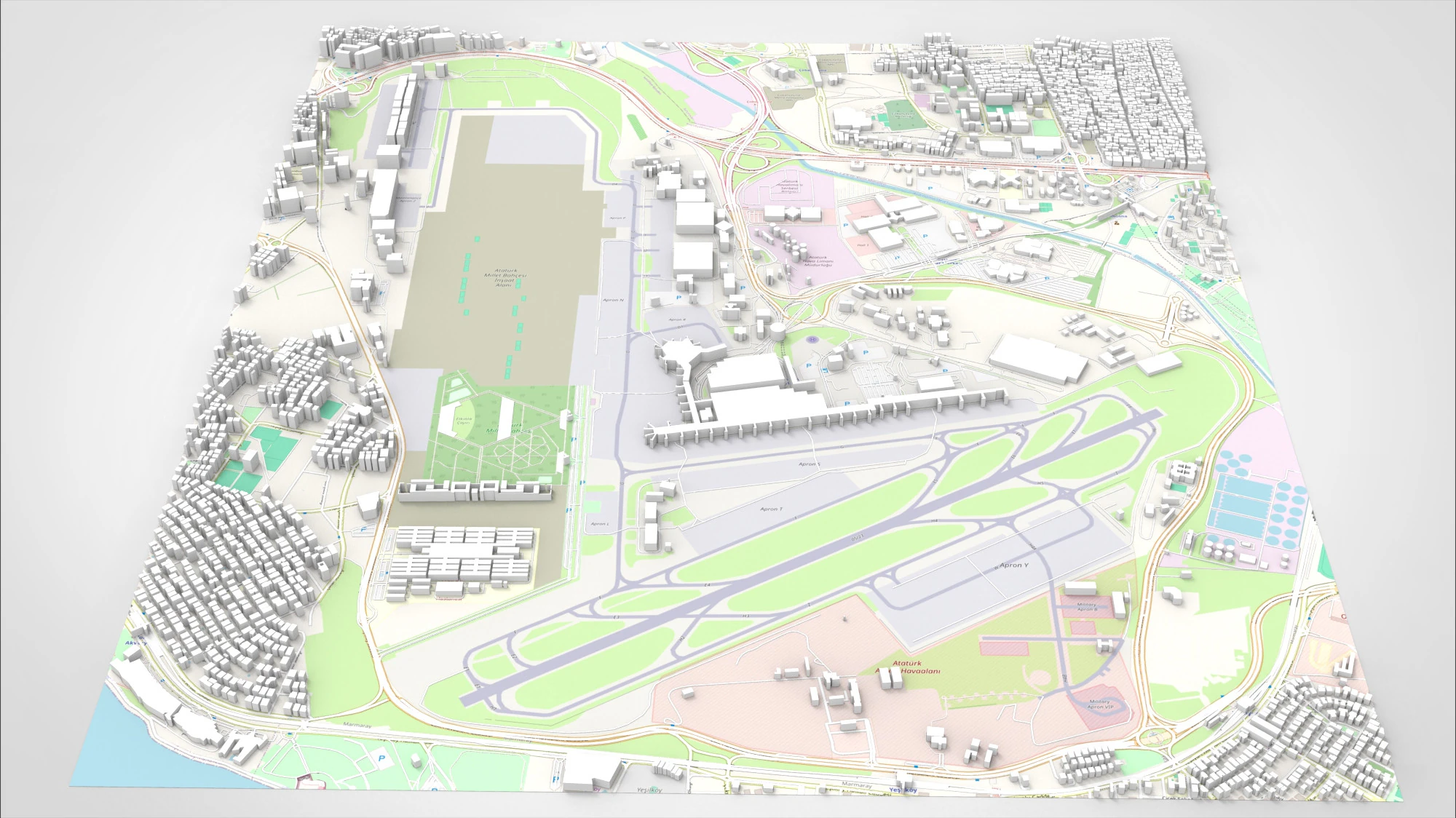 Istanbul Ataturk Airport 3D Model .c4d .max .obj .3ds .fbx .stl .blend 