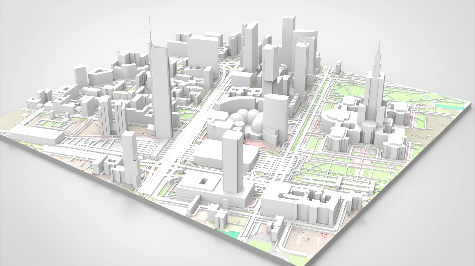 Cityscape Warsaw Poland 3D Model .c4d .max .obj .3ds .fbx .stl .blend