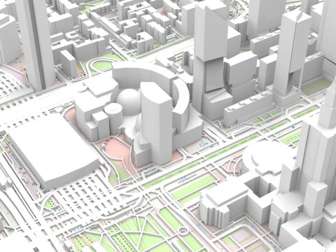 Cityscape Warsaw Poland 3D Model