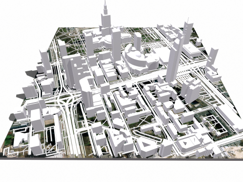 Cityscape Warsaw Poland 3D Model
