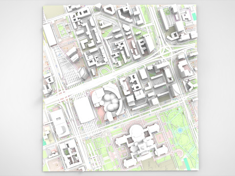 Cityscape Warsaw Poland 3D Model