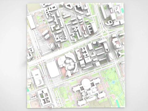 Cityscape Warsaw Poland 3D Model