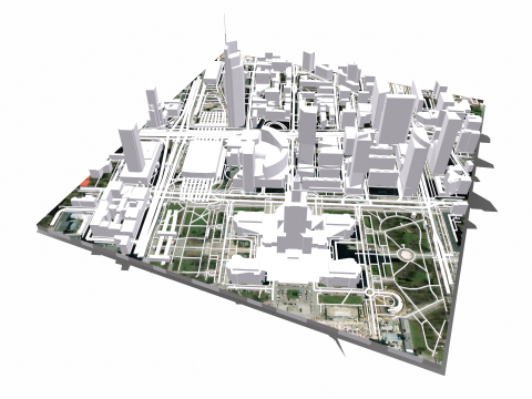 Cityscape Warsaw Poland 3D Model