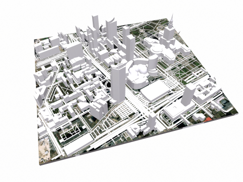 Cityscape Warsaw Poland 3D Model