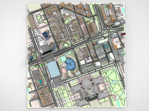 Cityscape Warsaw Poland 3D Model