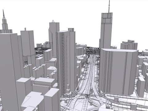Cityscape Warsaw Poland 3D Model