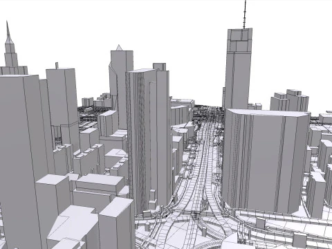 Cityscape Warsaw Poland 3D Model