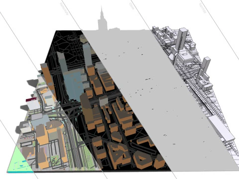 Cityscape Warsaw Poland 3D Model