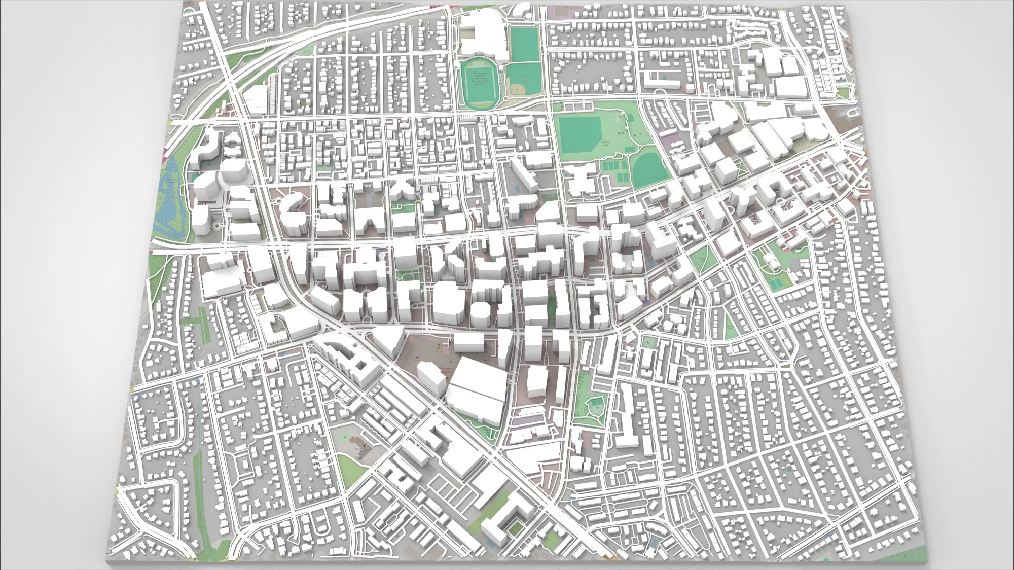 Cityscape Arlington Texas USA 3D Model .c4d .max .obj .3ds .fbx .stl .blend