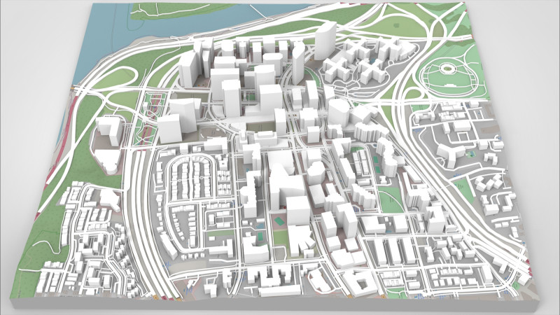 Cityscape Arlington Rosslyn Virginia USA Modelo 3D .c4d .max .obj .3ds .fbx .stl .blend