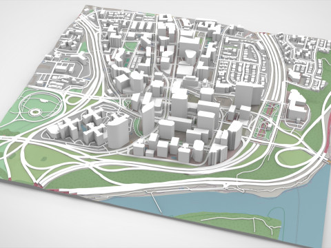 Cityscape Arlington Rosslyn Virginia USA Modelo 3D